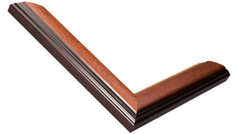 30mm Wide, Mahogany (With Gold Inner Edge) Wood Stain Frame (MLDA294)