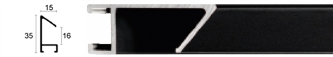 15mm Wide, Black Aluminium Matt Frame (MLDAA062)