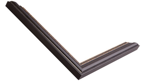 21mm Wide, Matt Black (with 2 Gold Lines On Inner Edge) Wood Paint Frame (MLDA356)