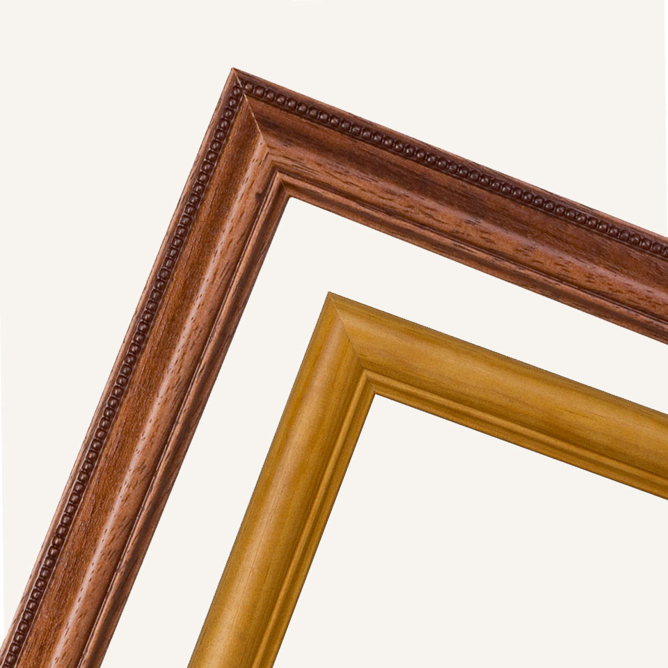 Brown frames, like walnut and wenge